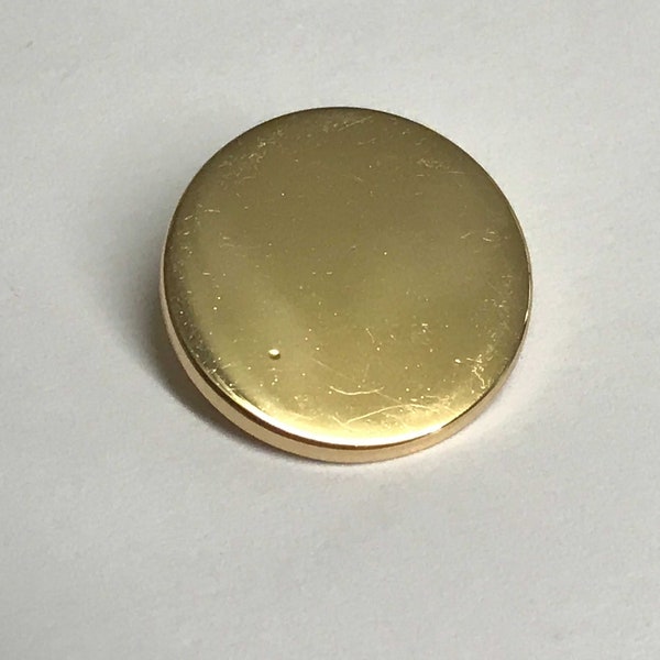 Gold Round Flat Metal Button (3 Sizes to Choose From)