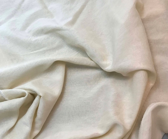 Hand Dyed ECRU Silk and Cotton Voile Batiste Fabric