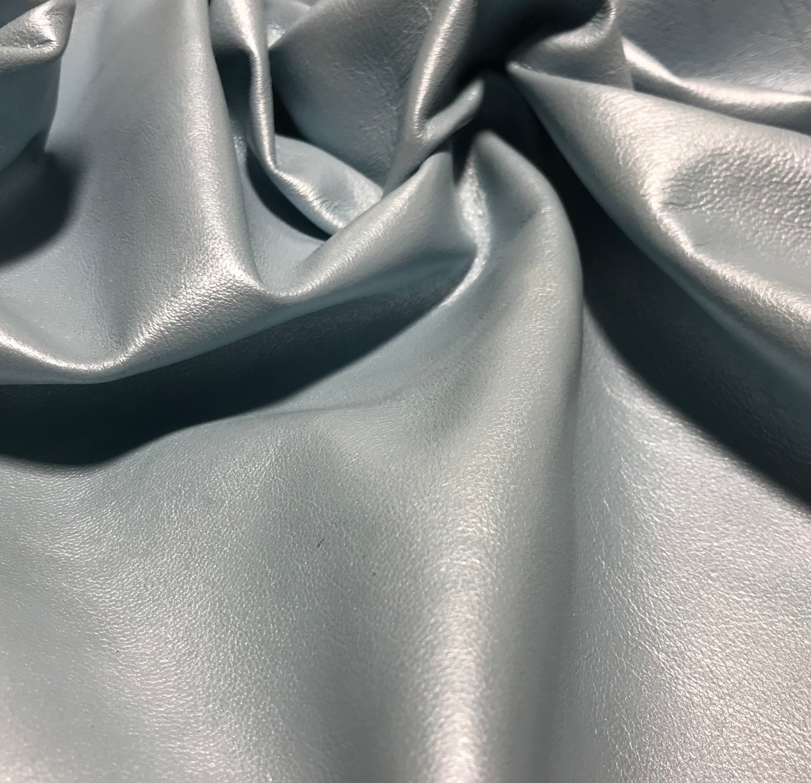 Metallic Pearl Light BLUE Supple Lambskin Leather Whole Hide 8 | Etsy