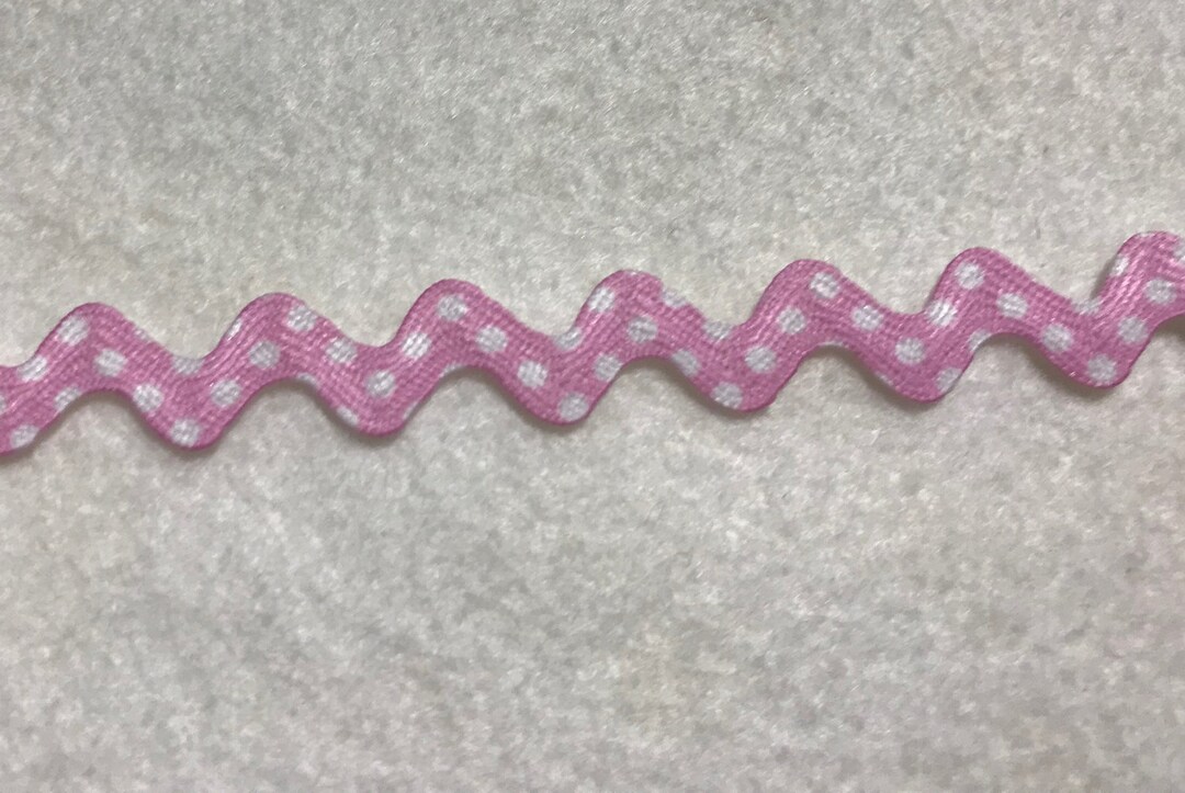 Baby Pink Polka Dot Rick Rack Trim Made in France 3/8