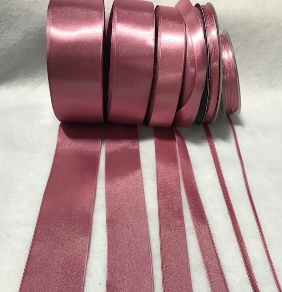 none - Dusty Rose Double Sided Satin Ribbon - Made in France (7 Widths to choose from)
