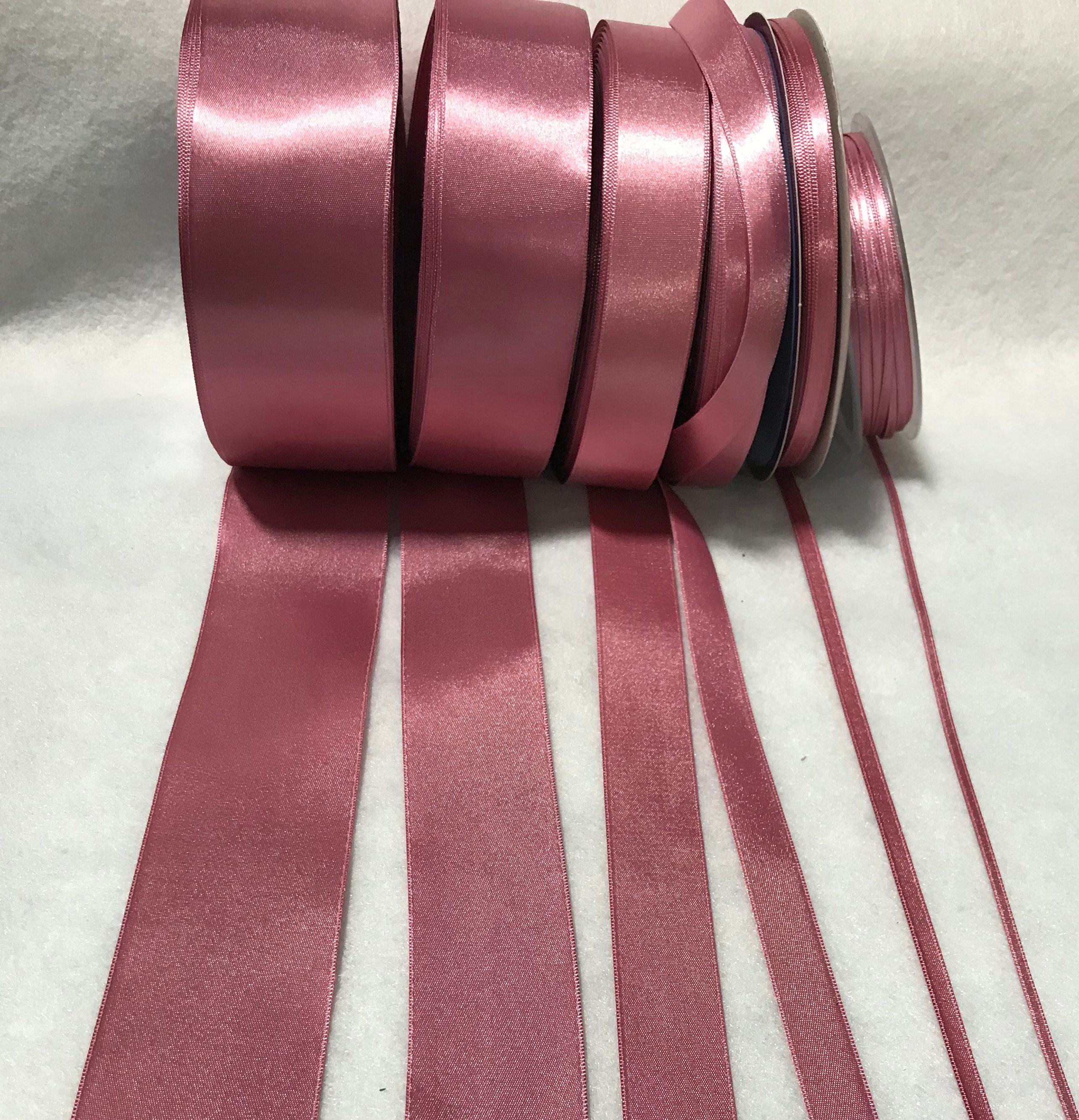 DINDOSAL Dusty Rose Ribbon Mauve Satin Ribbon 1 Inch Dark Pink
