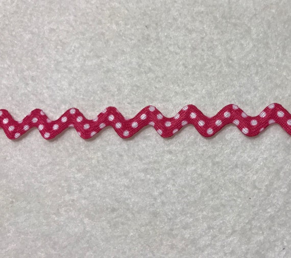 fuchsia none - Fuchsia Pink Polka Dot Rick Rack Trim made in France 3/8" wide