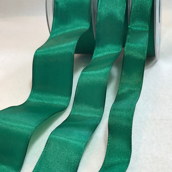 Emerald Green Wired Taffeta Ribbon - Made in France (3 Widths to choose from)