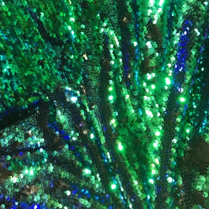 Purple Green Oil Slick - Reversible Sequin Fabric