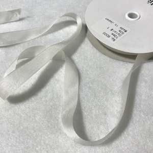 Pure Silk Embroidery Ribbon White 13mm wide Japan (2 Yards)