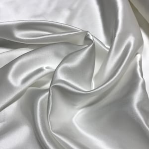 White - Silk/Cotton Satin Fabric