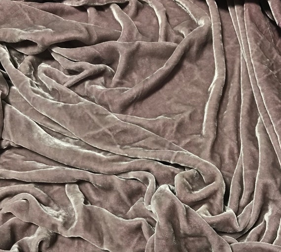 Purple Smoke Hand Dyed Silk Velvet Fabric 