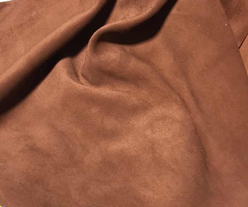 MAHOGANY BROWN Suede Cow Hide Leather 8x8 Piece