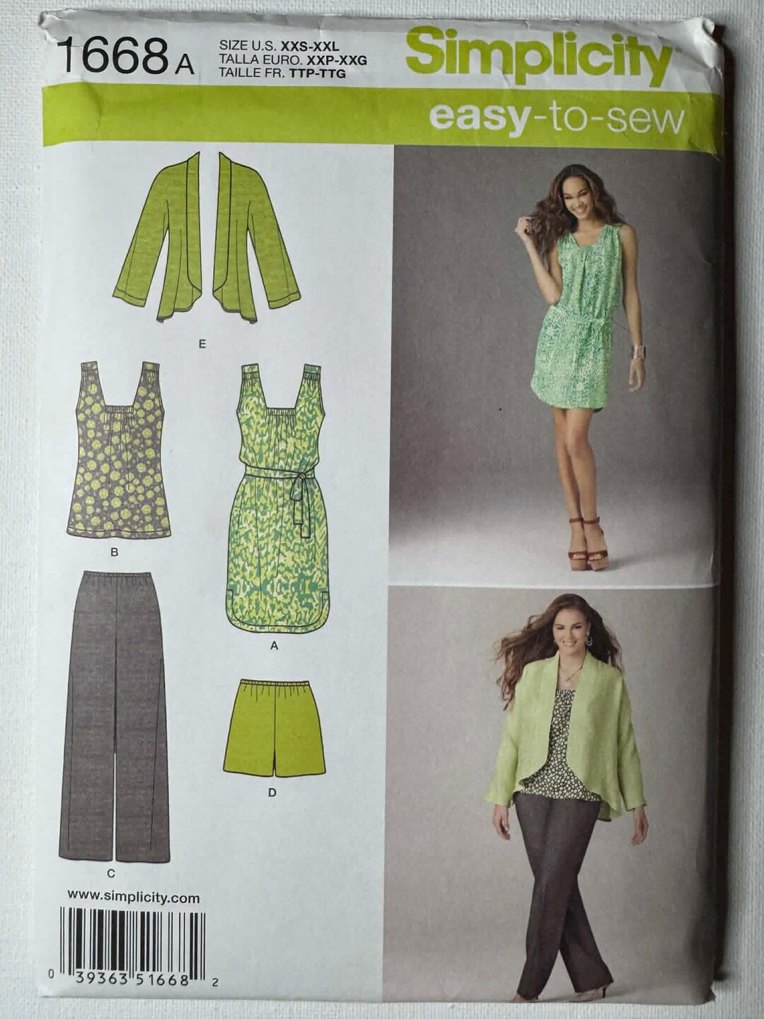 2013 Simplicity Formal Pull-on Outfit Sets. Pattern # 1668 Size: XXS ...