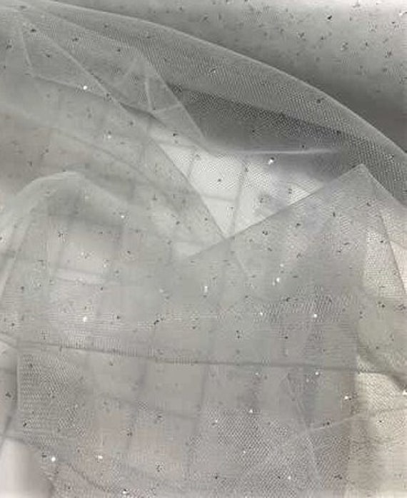 Silver Metallic Glitter Dot Tulle Fabric - Etsy