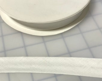 White 100% Linen Bias Tape Trim Made in France 3/4"