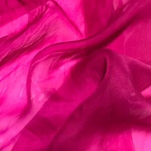 Hand Dyed ORCHID PINK - Silk Organza Fabric
