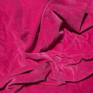 Hand Dyed Fuchsia Pink - Cotton Velveteen Fabric