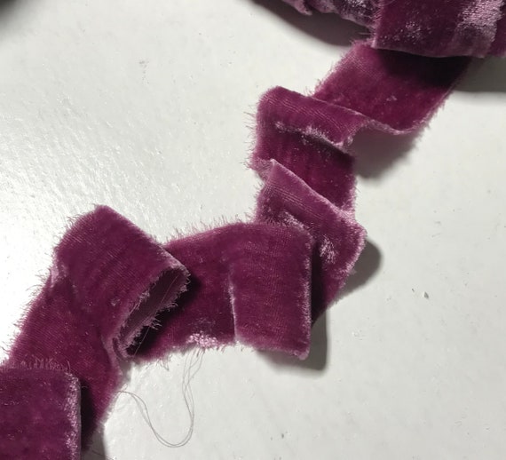 Hand Dyed Boysenberry Purple Silk Velvet Ribbon 4 Widths to choose from Hand Dyed Boysenberry Purple Silk Velvet Ribbon 4 Widths to choose from