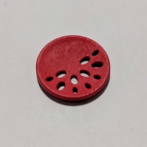 Red Art Nouveau Decorative Plastic Button - 28mm / 1 1/8 inch - Dill Buttons Brand - Set of 2