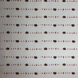 Chibi Pri Hedgehog Pink - Kokka Japan Cotton Oxford Fabric