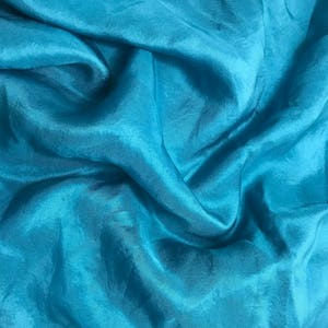 Teal Blue - Hand Dyed Silk Twill Fabric - 54" wide