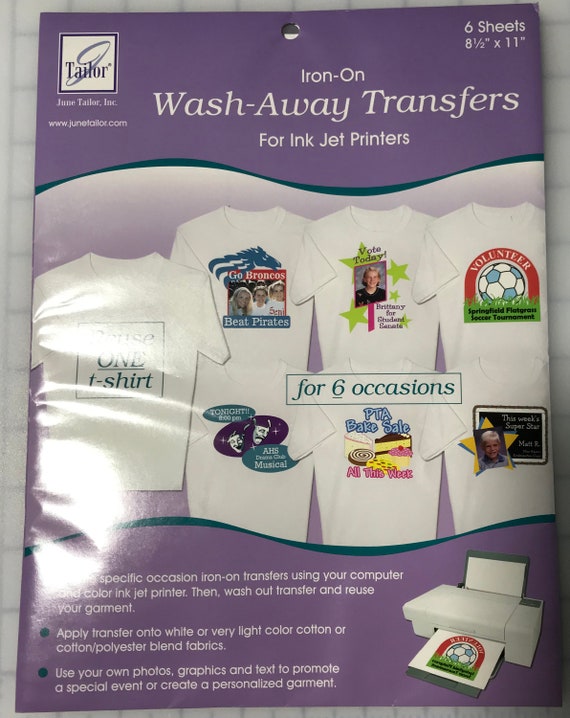 Ironon Washaway Transfers for Ink Jet Printers June Tailor Etsy
