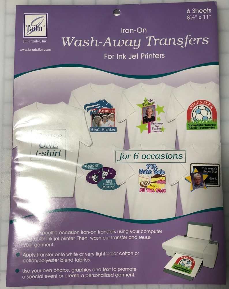 Ironon Washaway Transfers for Ink Jet Printers June Tailor Etsy