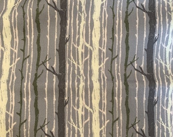 Blue Gray Trees Timber Twilight - Forest Floor - par Art Gallery 100% Cotton Fabric