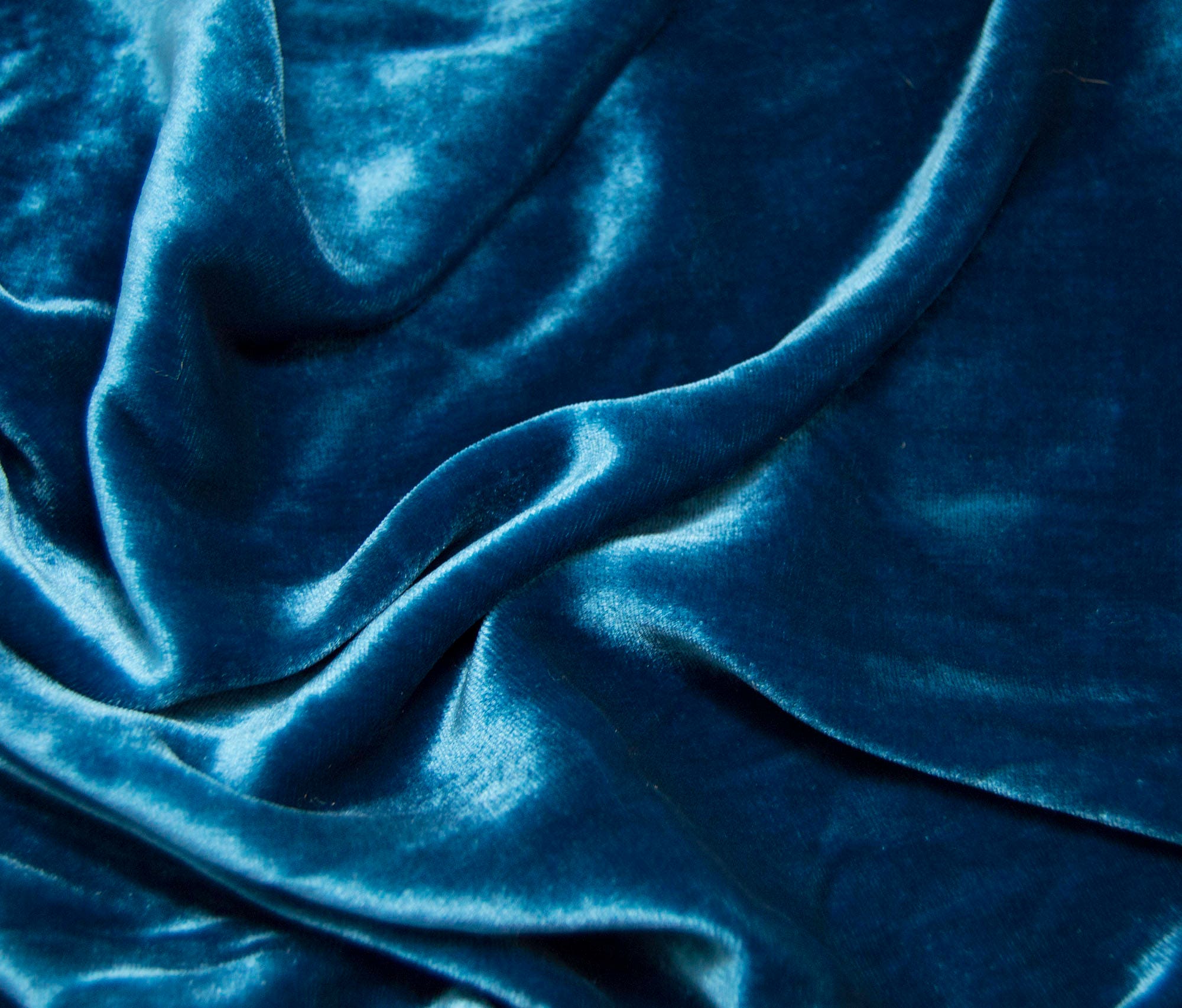 Royal TEAL BLUE Silk Velvet Fabric fat 1/4 | Etsy