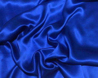 Royal Blue - Sandwashed Silk Charmeuse Fabric