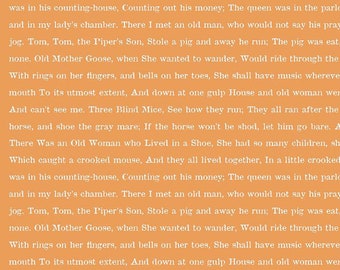 Goose Tales Text Orange - Goose Tales - by J. Wecker Frisch for Riley Blake Fabrics 100% Cotton Fabric