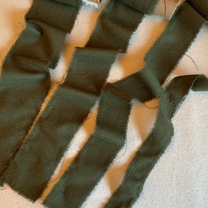 Olive Green 100% Silk Noil Ribbon ( 4 Widths to choose from)