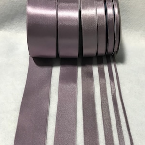 Dusty Lavender Double Sided Satin Ribbon - Made in France (6 Widths to choose from)