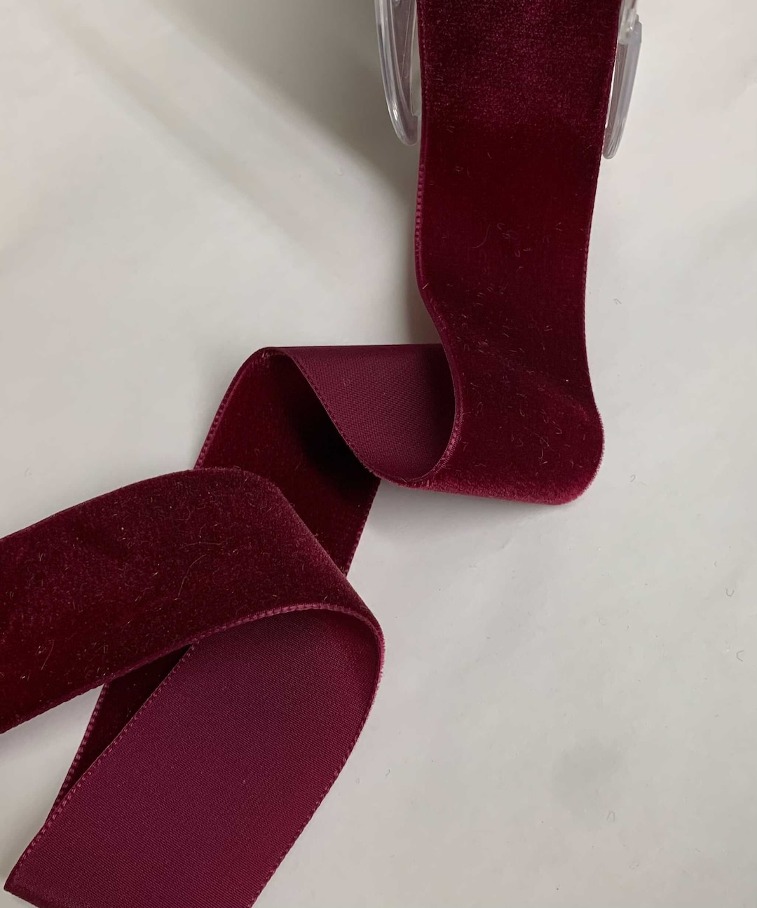 MAROON RED French Velvet Ribbon (1 1/2