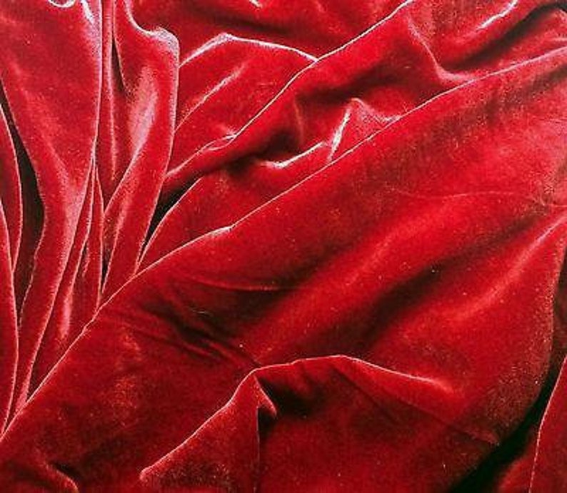 RUBY RED Silk Velvet Fabric Etsy