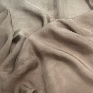 Hand Dyed TAUPE BROWN Soft Silk Organza Fabric - 54" wide