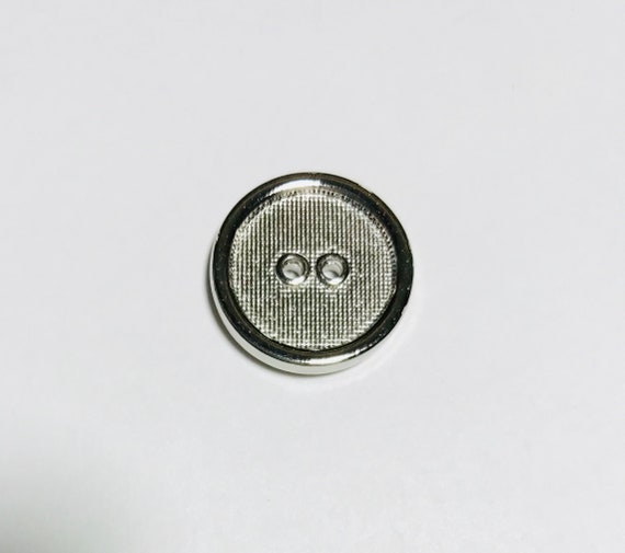 silver none - Silver 2 Hole Metal Button - 18mm / 11/16" - Dill Buttons Brand