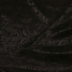 Black Scroll - Silk Jacquard Fabric