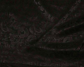 Black Scroll - Silk Jacquard Fabric