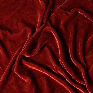 BURNT ORANGE Silk Velvet Fabric