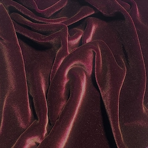 Hand Painted Silk Velvet Fabric - Antique Gold on Deep Fuchsia