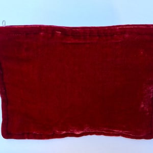 Cranberry Red Hand Dyed Silk Velvet Zipper Pouch
