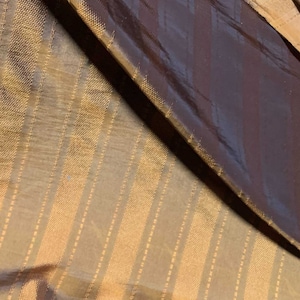 Copper Stripe - Faux Silk Taffeta Fabric
