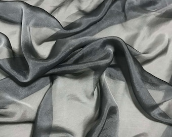 Black Iridescent Silk Chiffon IC-099 Fabric