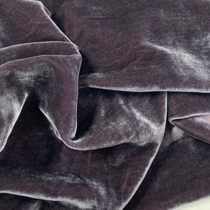 Iridescent LILAC MAUVE Silk VELVET Fabric