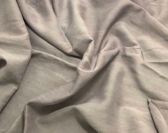 Hand Dyed PEARL GRAY Silk and Cotton Batiste Fabric