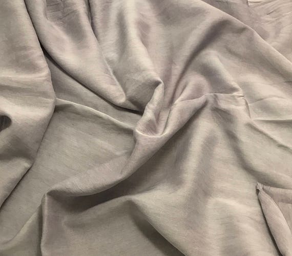 Hand Dyed PEARL GRAY Silk and Cotton Batiste Fabric