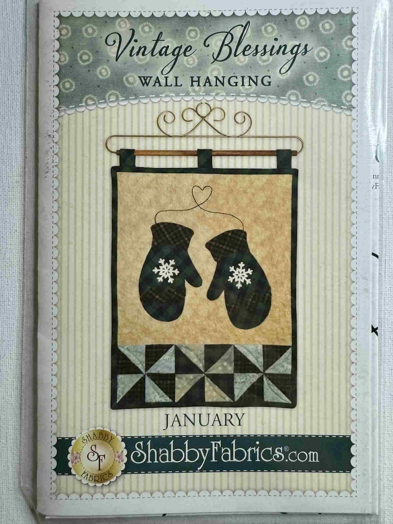 January Patchwork Vintage Blessing January Wall Hanging Decor by Shabby Fabrics Size: 12 ...