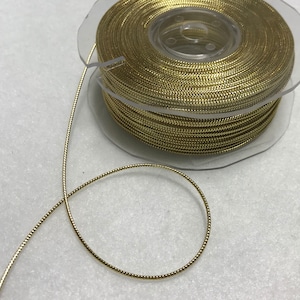 Gold 1mm Metallic Cord Made in France (10 yards)