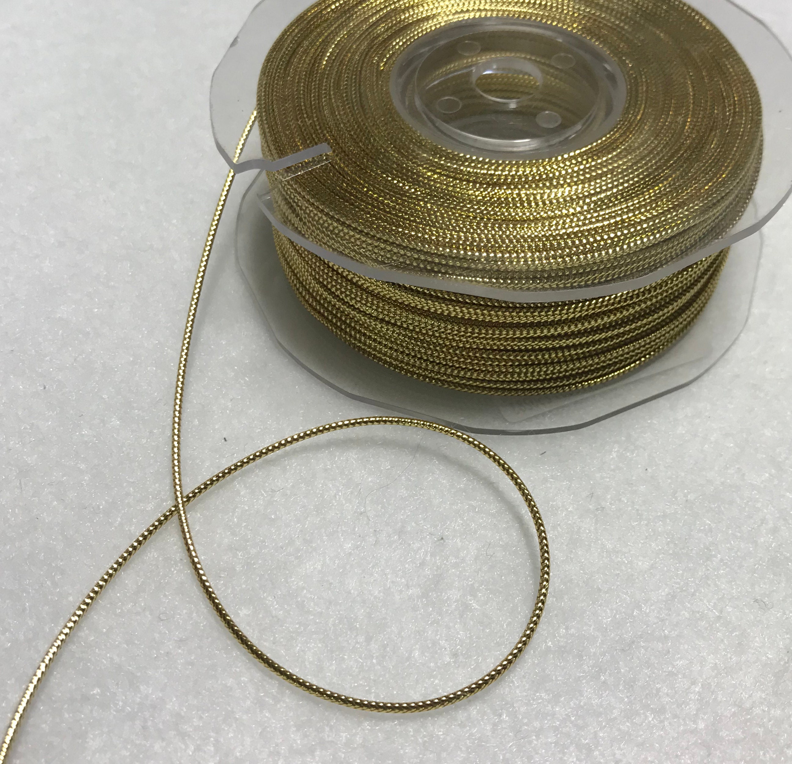 2mm Gold Silver Cord, Metallic Braided Cord, Lurex Cord, Christmas