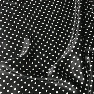 Black and White 3/16&quot; Polka Dots - Silk Charmeuse