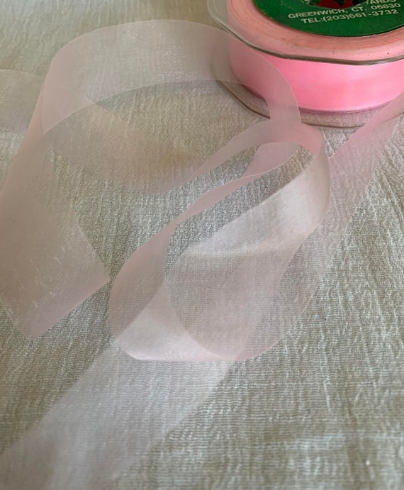 pink none - Pink Organdy Organza Ribbon - 1" wide - 5 Yards - Polyester