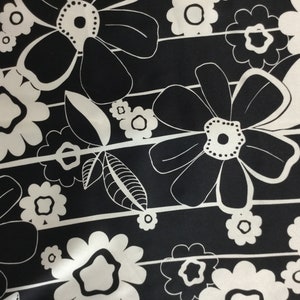 Black and White flowers - Silk Charmeuse